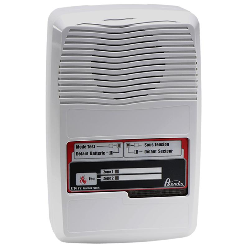 Alarme incendie type 4 - 2 boucles de détection - norme NF - sirène 90dB et flash lumineux_0