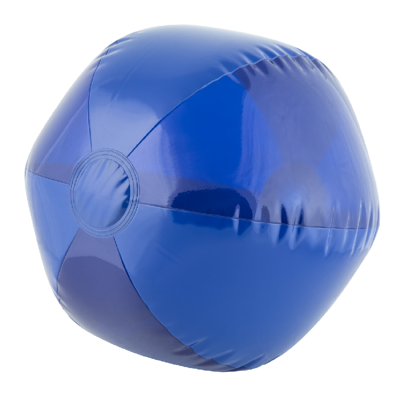 Ballon de plage en PVC - Ø26 cm - 6 panneaux mats et translucides - Couleur bleue_0