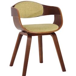 CLP Chaise retro Kingston en tissu Noyer / Vert clair - vert textile 1819826106_0