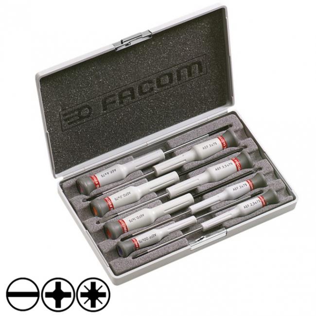 COFFRET DE 8 TOURNEVIS MICRO-TECH SÉRIE AEF.J6 FACOM