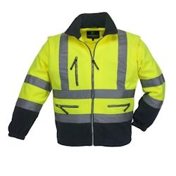 Coverguard - Veste de travail HV jaune bleu marine avec manchettes amovibles POLAR STATION Jaune / Bleu Marine Taille L - L jaune 3435241700407_0