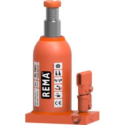 Cric bouteille RMG - Rema Holland - capacité jusqu'à 100T - modèle compact avec vis d'approche et levier rotatif 330°_0