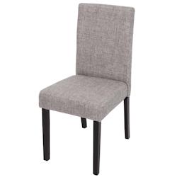 Décoshop26 - Chaise de salle à manger cuisine en tissu gris clair pieds en bois foncé design moderne 04_0002356 - gris 3000272732699_0