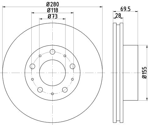 Disque de frein Textar 92157203 - ventilé de l'intérieur - côté avant_0