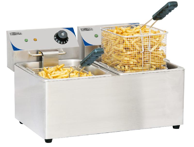 Friteuse professionnelle electrique 2 x 8 litres puissance 2 x 3 250 w / 230 v - CFE82_0