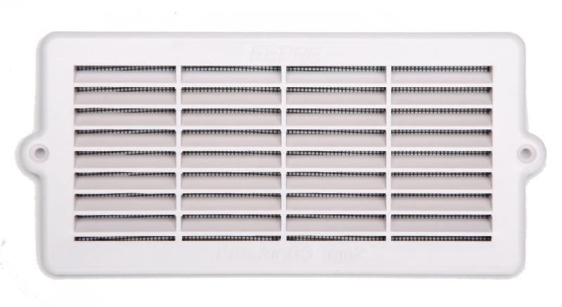 Grille d'aération ABS naturel - L.10.3 x l.22 cm - Usage intérieur et extérieur - Avec moustiquaire_0