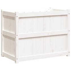 Helloshop26 - Jardinière bac lit surélevé plantes fleurs terrasse jardin 90 x 50 x 70 cm bois de pin massif blanc 02_0038005 - 3000217650217_0