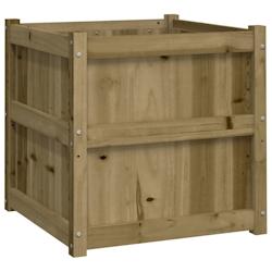 Helloshop26 - Jardinière bac lit surélevé plantes fleurs terrasse jardin d'extérieur 60 x 60 x 60 cm bois de pin imprégné marron 02_0038557 - 30_0