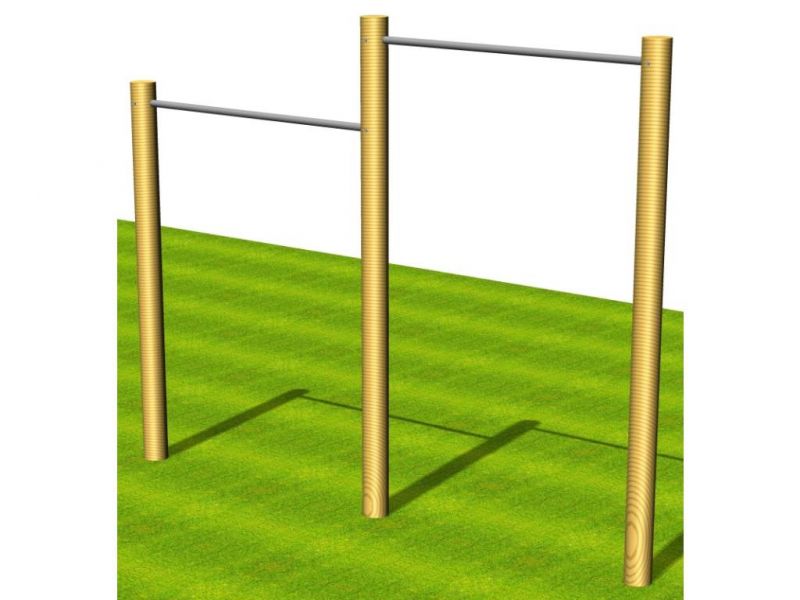 PS29A-2 barres fixes - parcours de santé en bois Extébois - hauteur chute libre max 1,30 m_0