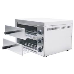 Romux® - Four à Pizza Électrique Compact Double 1+1 Pizza de 30 cm en Acier Inoxydable - Chauffage Rapide 350°C - 3200 W_0