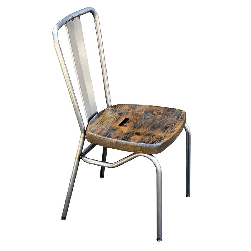 Chaise de restaurant Sanks - assise aluminium - dimensions 94x40x51 cm - poids 4,9 kg_0