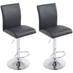 CLP Lot de 2 tabourets de bar Köln similicuir Noir - noir polyester 306593_0