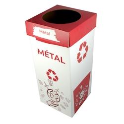 Conteneur Tri Selectif - Carton Ondulé - 100L -  Rouge - rouge 3760394092872_0