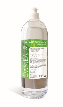 Damea gel désinfectant non parfumé 1L avec pompe - usage fréquent - respectueux du pH de la peau_0