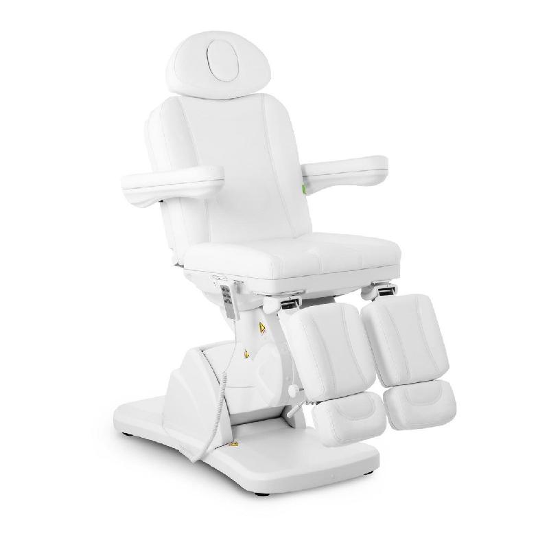 FAUTEUIL DE PÉDICURE PROFESSIONNEL ÉLECTRIQUE ACIER INOXYDABLE SYNTHÉTIQUE BLANC 14_0001647_0