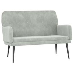 Helloshop26 - Banc banquette 108 x 79 x 79 cm velours gris clair 02_0010570 - 3000582082729_0