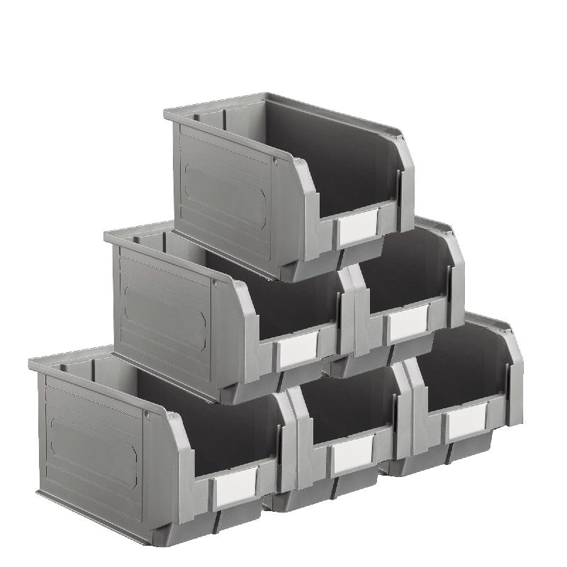Lot de 15 bacs à bec plastique ecogreen 12.5l gris_0