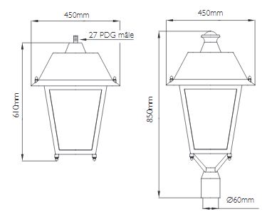 Luminaire d'éclairage public hobereau / hid / 150 w / en aluminium_1