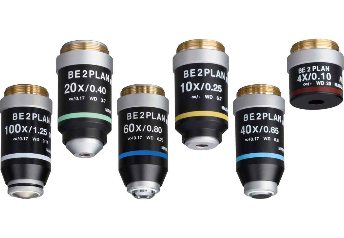 Objectifs de microscope - Série Plan Achromat CFI BE2 - Haute définition avec correction des aberrations chromatiques_0
