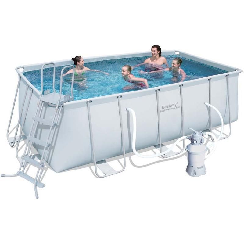 PISCINE TUBULAIRE RECTANGLE STEEL PRO FRAME - 4.12 X 2.01 X 1.22 M - BESTWAY