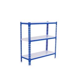 PROREGAL Étagère pour charges lourdes BABY METAL SHARK | HxLxP 90x90x30cm | Charge du compartiment 180kg | Bleu et blanc - gris métal PR_RS139-04_0