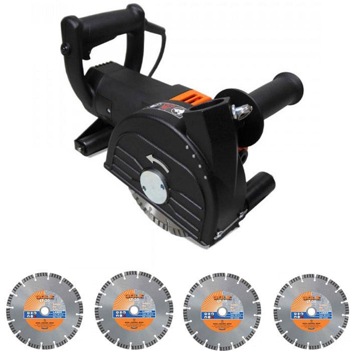 Rainureuse puissante à disque SF150 + 4 disques béton/béton armé/tuiles/matériaux construction LT 30 Ø 150 mm - GOLZ - SF150+04978350180_0