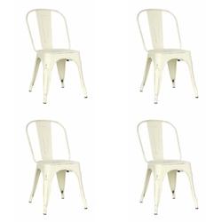 Resol garbar KIBO Chaise Intérieur, Extérieur Set 4 Crème - beige acier 20046_0