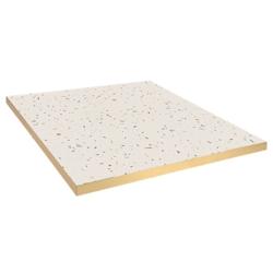 Restootab - Plateau 90x90 decor terrazzo cassata chants laiton - blanc Bois manufacturé PL-9090M-TER.CAS-LAI_0