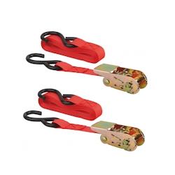 Thirard Lot de 2 sangles de serrage, 4.5m, à cliquet, crochet S, rouge - rouge 3150262906101_0