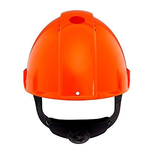 CASQUE DE SÉCURITÉ 3M G3000 ORANGE, VENTILÉ, AVEC HARNAIS À CRÉMAILLÈR_0