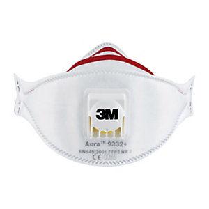3M Masque anti poussière pliable FFP3 avec soupape - Blanc - Lot de 2_0
