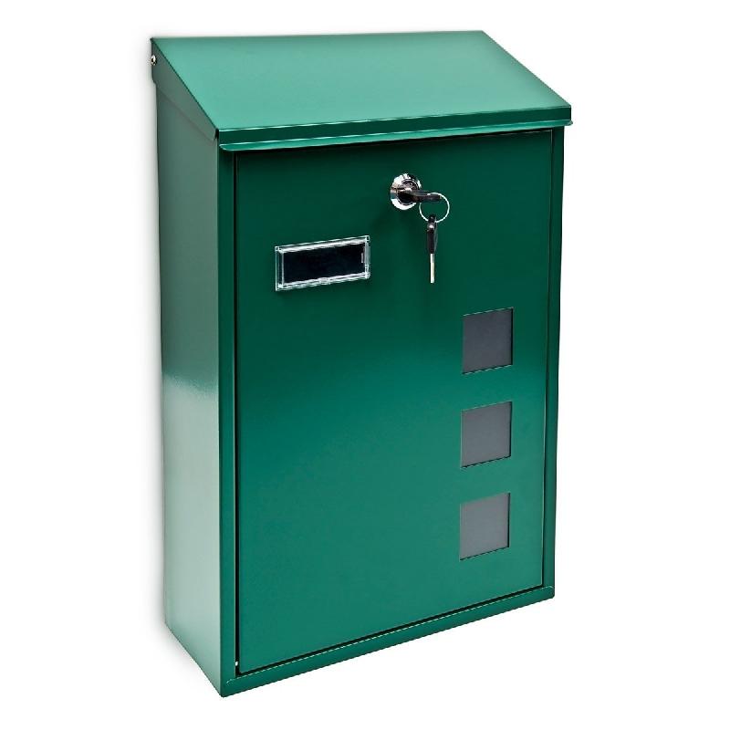BOITE AUX LETTRES DESIGN CONTEMPORAIN MURALE VERTE JARDIN EXTÉRIEUR 1013009_0