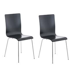 Décoshop26 - Lot de 2 chaises de cuisine en bois noir et métal CDS10067 - noir 3000278217527_0