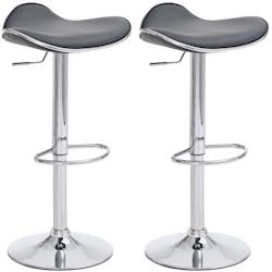 Décoshop26 - Lot de 2 tabourets de bar en synthétique gris pieds métal chromé pivotant et hauteur réglable TDB10306 - gris 3000660369605_0