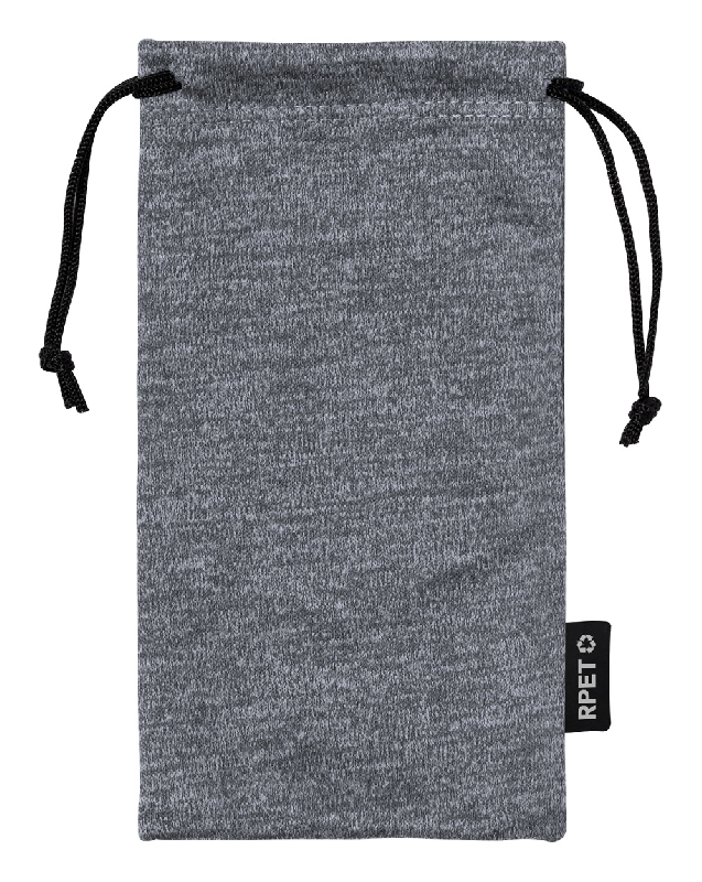 Étui à lunettes en microfibre RPET - avec cordon de serrage - couleur noire - poids 8g_0