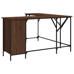 Helloshop26 - Bureau table poste de travail meuble d'ordinateur informatique étude chêne 141 x 141 x 75 cm bois d'ingénierie brun 02_0023621 - 3000_0