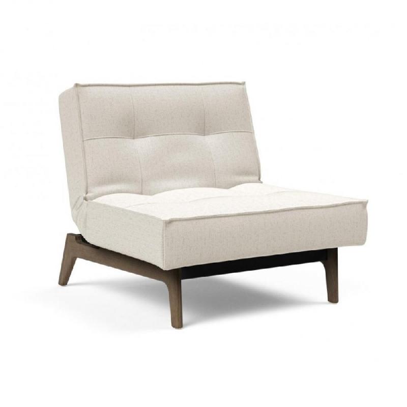 INNOVATION LIVING FAUTEUIL SPLITBACK EIK CONVERTIBLE LIT 90*115 CM PIEDS CHÊNE NOYER TISSU BOUCLÉ OFF WHITE_0