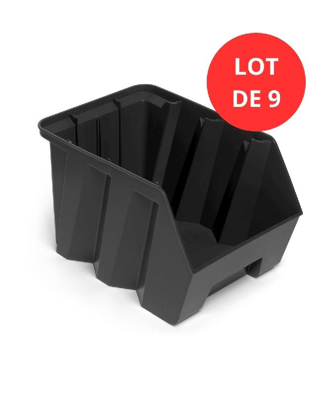 Lot de 9 bacs duetto 42 litres plastique gris anthracite_0