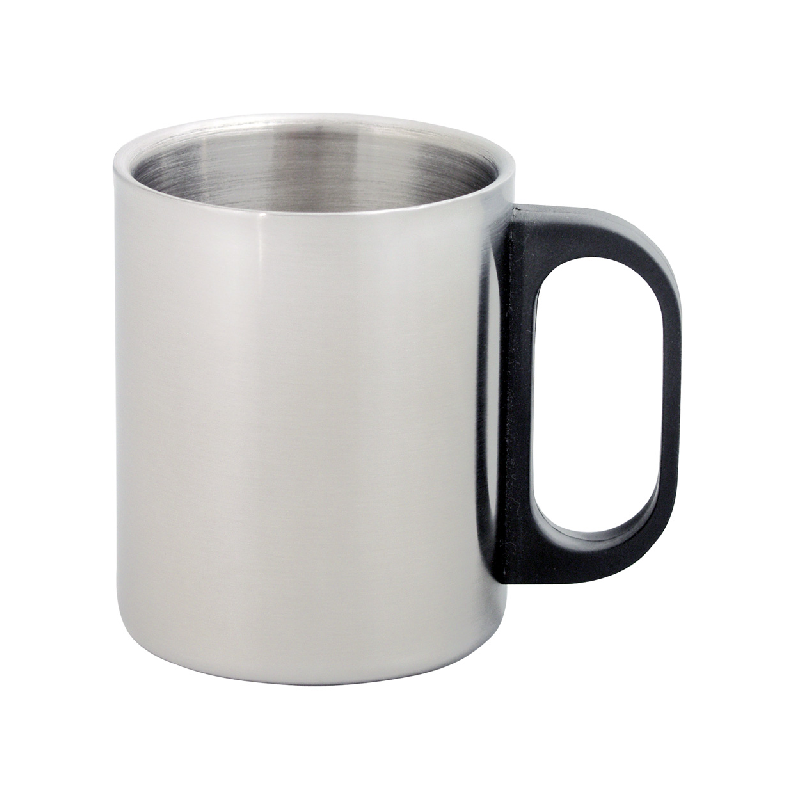 Mug double paroi - acier inoxydable - 175 ml - avec poignée en plastique - livré dans une boîte cadeau_0