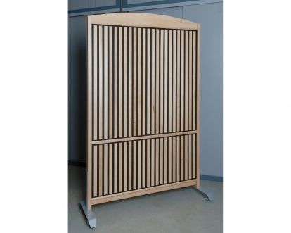 Mx 012 - Cloison acoustique mobile Ardal - finition hêtre massif et lames verticales_0