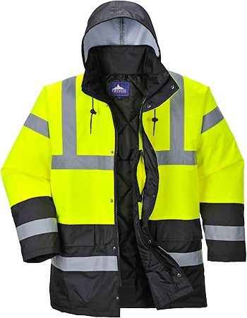 Parka bicolore traffic jaune noir s466, l_0