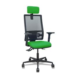 Piqueras y Crespo Silla Bormate asincro malla negra asiento bali verde brazos 2D ruedas 65mm cabecero regulable - vert multi-matériau 405ASM840B15B2B_0