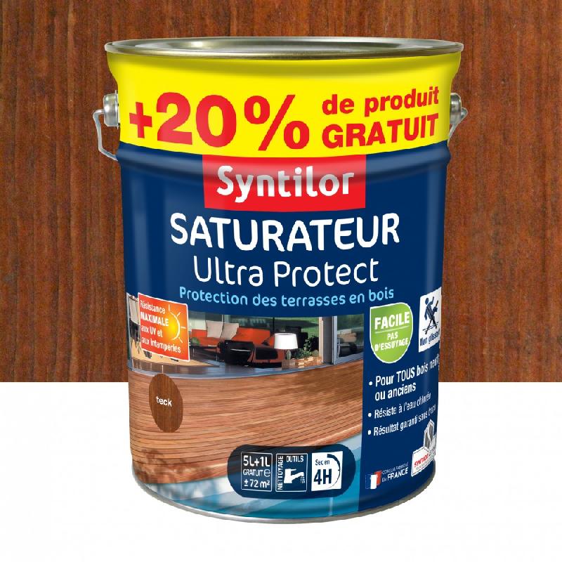 Saturateur ultra protect SYNTILOR - teck - 5L + 20% gratuit - terrasse en bois_0