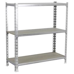 SimonRack Etagère métallique sans vis Maderclick 3 étagères. Couleur galva/bois 900x1000x500 mm - argenté métal 8435104955093_0