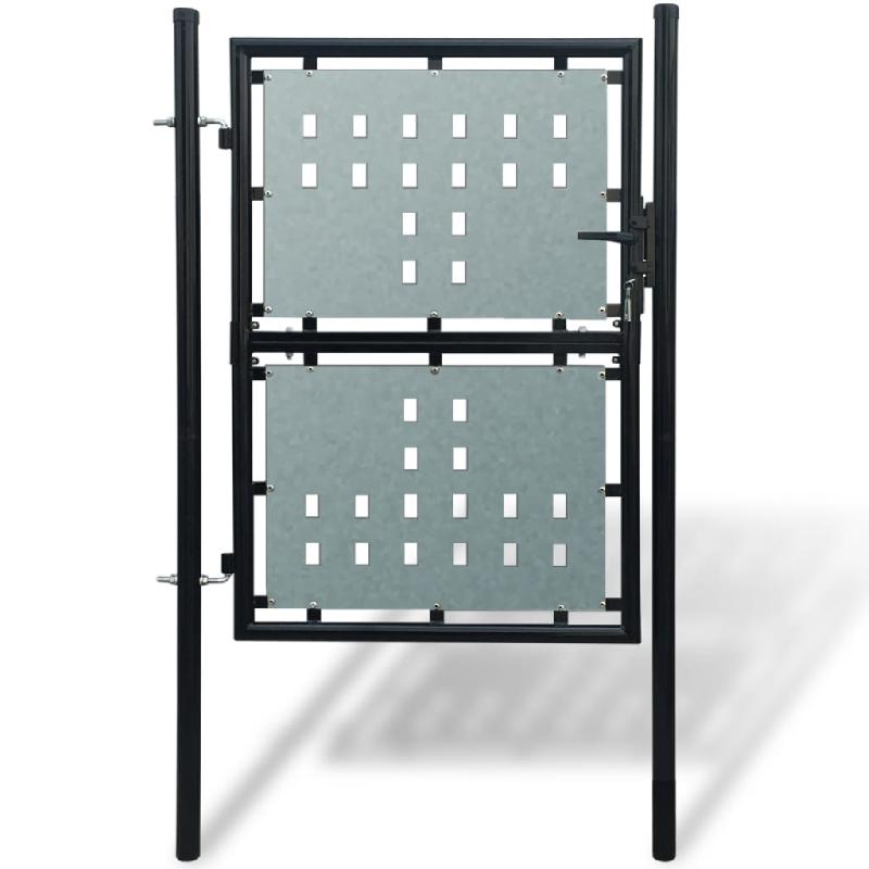 Vidaxl portail simple de clôture noir 100x175 cm 141686_0