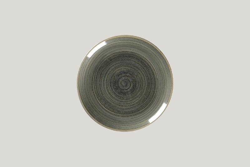 ASSIETTE COUPE PLATE ROND GRIS PORCELAINE Ø 21 CM RAKSTONE SPOT