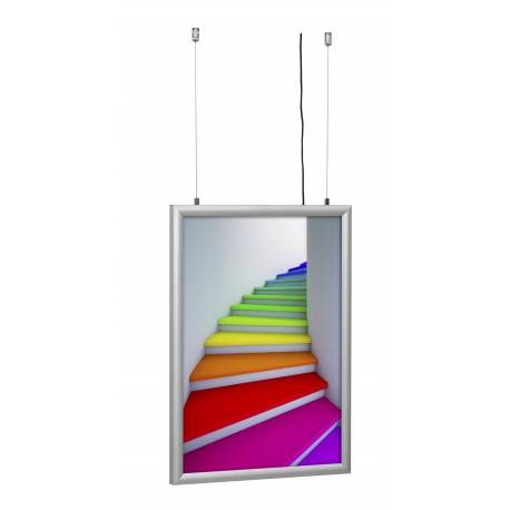 8070 - Cadre porte-affiche LED double face suspendu A4 - Afix Diffusion_0