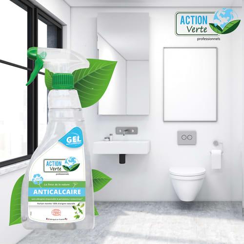 Action verte anti-calcaire 750 ml - 100% naturel - élimine le calcaire et rend les surfaces brillantes - Parfum menthe certifié Ecocert_0