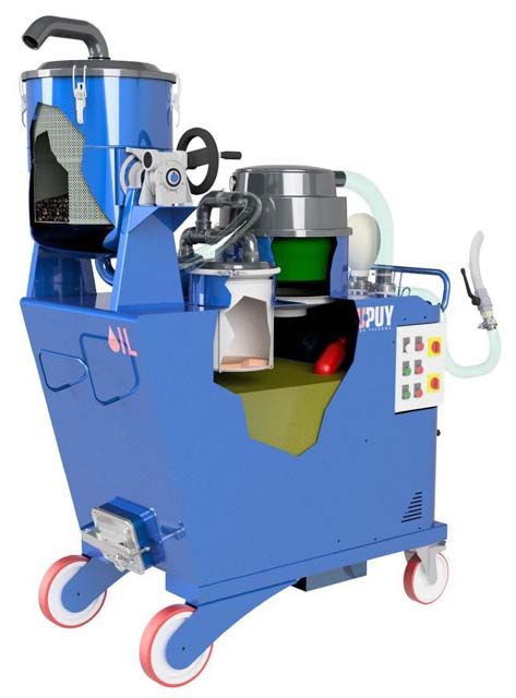Aspirateur industriel huile et copeaux - Oilvac 450 - Triphasé 4 kW - Réservoirs 450/65 L_0