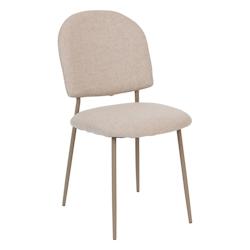 Atmosphera Chaise de table en tissu texturé Beige et pieds en métal - beige 3560232859588_0